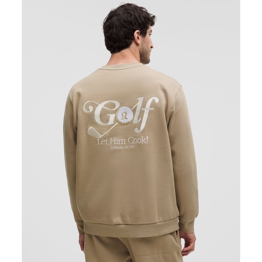 Lululemon Golf Let Him Cook Crewneck Sweatshirt Tan Khaki LM3FWAS Mens Small